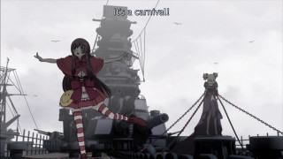 Woman ship outstretched bird anime - a ship in the background free wallpaper