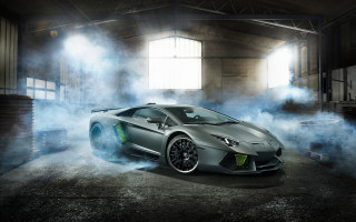 Silver sports car smoke tires - tire free wallpaper