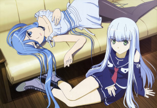 Anime girls couch room background - a couch in a room free wallpaper
