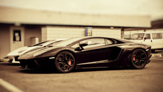 Black white sports car parking 2 - matte finish free wallpaper