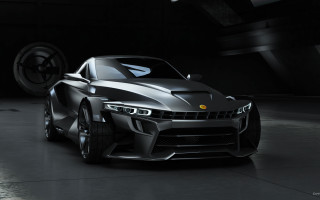 Silver sports car dark room 50 - a tire free wallpaper