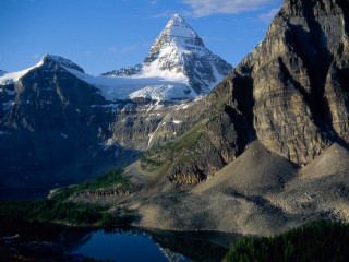 Mountain lake snowcapped sky nature - christo free wallpaper