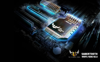 Close up computer motherboard dark - a blue light free wallpaper