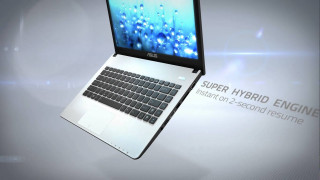 Laptop flying air screen logo - a screen free wallpaper