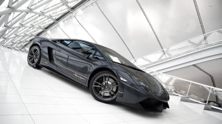 Grey sports car neoclassicism brickwall - ceiling free wallpaper
