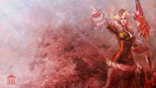 Woman umbrella fantasy art blonde - background free wallpaper