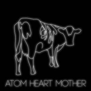 Neon cow with the words - an album cover free wallpaper