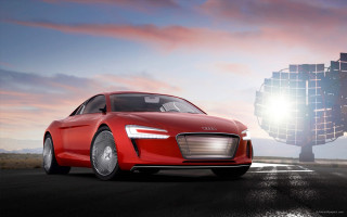 Red car driving road giant - a road next free wallpaper