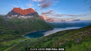 Mountain lake sunset scenery click - full free wallpaper