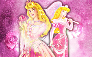 Princesses pink dresses rose background - pink dress free wallpaper