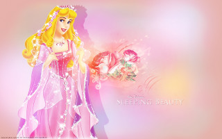 Princess flower sleeping beauty cartoon - a storybook illustration free wallpaper for desktop