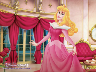 Princess pink dress red couch - magical free wallpaper for desktop