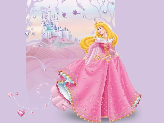 Princess pink dress castle hearts - a castle in the background free wallpaper
