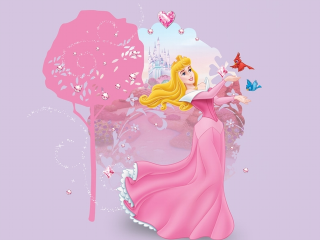 Princess pink umbrella castle butterflies - a pink umbrella free wallpaper