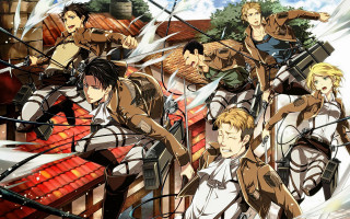 Group people building red roof - a group of people free wallpaper