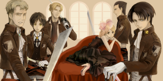 People woman bed sword man - her hand and a man in a suit free wallpaper
