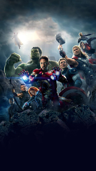 Avengers characters dark background sky - assemblage free wallpaper