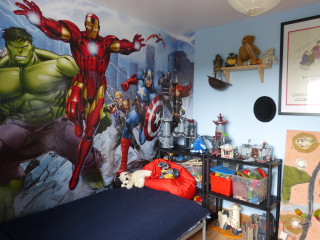 Bedroom avengers wall mural marvel - marvel comic free wallpaper