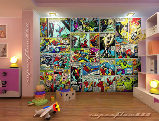 Comic book toys room toy - temporary art free wallpaper