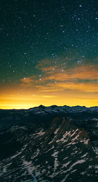 Night sky stars mountain range 17 - alson s. clark free wallpaper