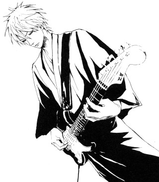 Man playing guitar black white - a guitar free wallpaper