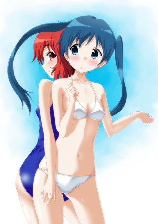 Anime girls bikinis posing picture - andries both free wallpaper
