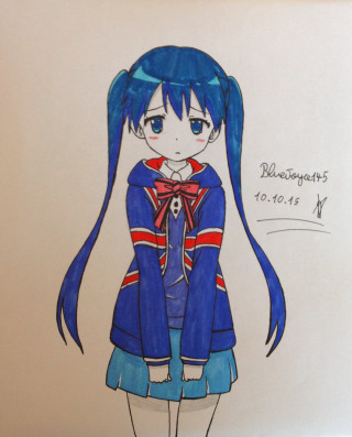 Girl blue hair bow dress - a blue dress free wallpaper