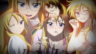 Anime girls glasses group girls - anime style free wallpaper