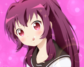 Pink eyes long hair starry - the background free wallpaper