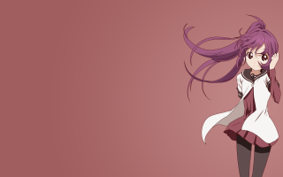 Purple hair girl sailor uniform - flowing hair free wallpaper