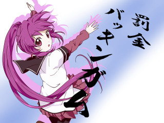 Pink hair girl flying school - energetic free wallpaper