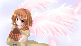 Girl pink angel wings scarf - a pink scarf free wallpaper