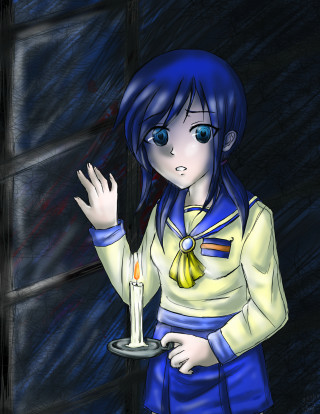 Girl holding candles drawing artwork - a candle free wallpaper