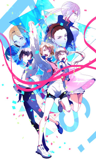 Anime characters blue background red - a group of anime characters free wallpaper