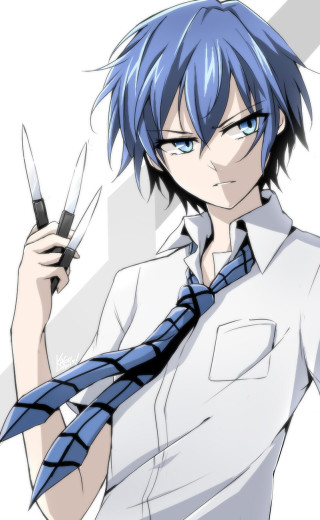 Man blue hair scissors tie - a tie free wallpaper
