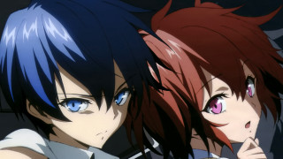 Anime girls blue eyes red 3 - pink eye free wallpaper