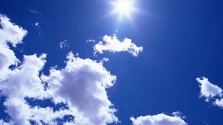 Bright sun clouds plane blue - a bright sun free wallpaper