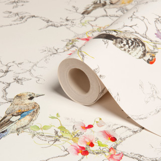 White paper bird flowers background - ecological art free wallpaper
