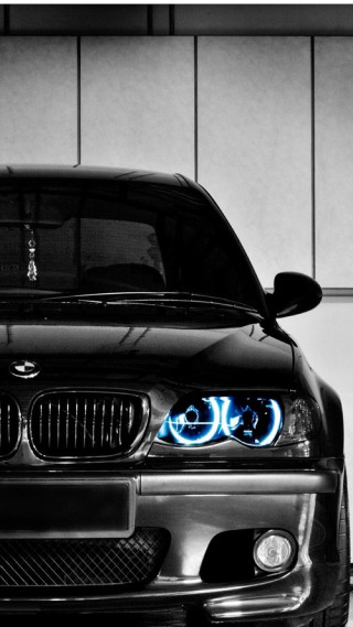 Black car blue light white 2 - a black car free wallpaper