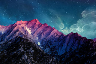 Mountain range stars clouds sky - a sky full free wallpaper