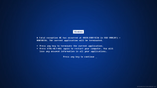 Blue screen white text says - a blue screen free wallpaper