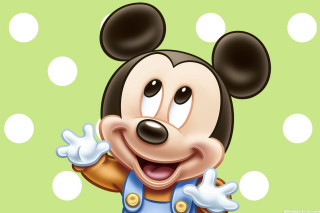 Cartoon mickey mouse green background - face free wallpaper for desktop