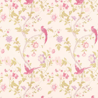 Pink green floral wallpaper birds 2 - a pink bird free wallpaper