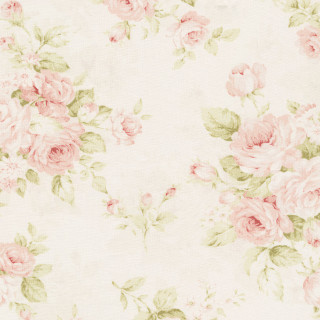 Floral roses pink white leaves - the wall free wallpaper