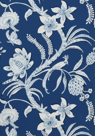 Blue white floral wallpaper white - floral free wallpaper