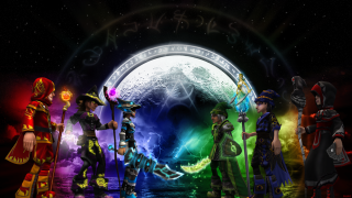 Group rainbow moon clock full - full free wallpaper