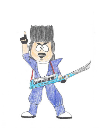 Man guitar microphone hand drawing - bedwyr williams free wallpaper
