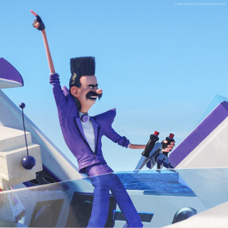 Cartoon character plane arms up - free airplane wallpaper