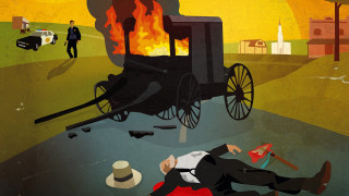 Man fire carriage people standing - the ground next free wallpaper