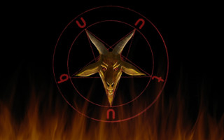 Goat head pentagram flames black - symbolism free wallpaper for desktop